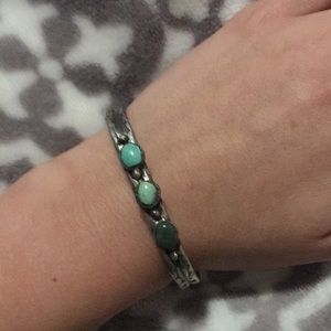 Native American Turquoise and Sterling Cuff